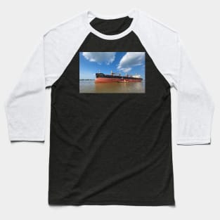 Ship and Tugboat on the Mississippi River Baseball T-Shirt